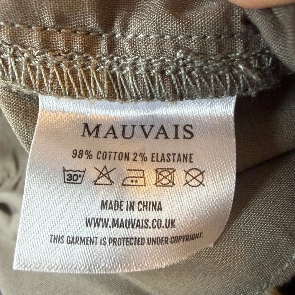 Mauvais Mens Side Adjuster Slim Trousers Sage Green Olive Chino Pants 30x28 NWT